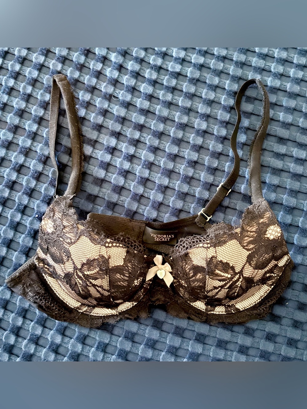 Victoria's Secret Black Lace Bra with Nude Lining
